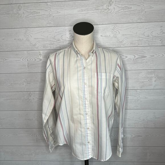 Linnay 80's vintage striped button front shirt Size 12 - Picture 1 of 5